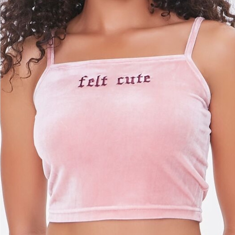 FINAL SALE Felt cute cropped cami